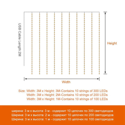 Kurtyna świetlna świąteczna na dekoracje domu ChristmasFinds™🎄