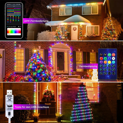Lampki LED USB 5V z aplikacją i pilotem do dekoracji choinki ChristmasFinds™🎄
