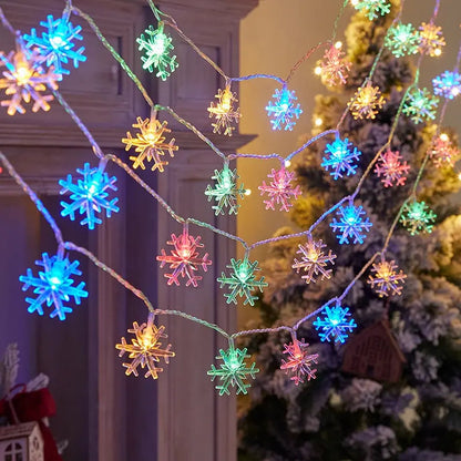 Lampki LED w kształcie płatków śniegu - dekoracja choinki ChristmasFinds™🎄
