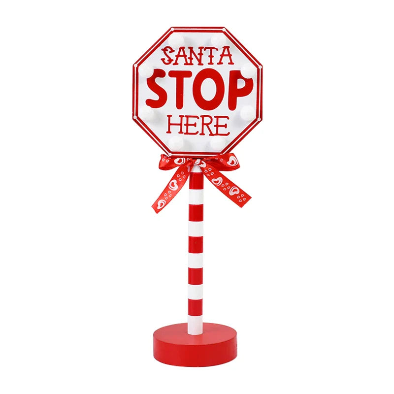 Lampka LED Santa Stop Here - dekoracja stołowa ChristmasFinds™🎄