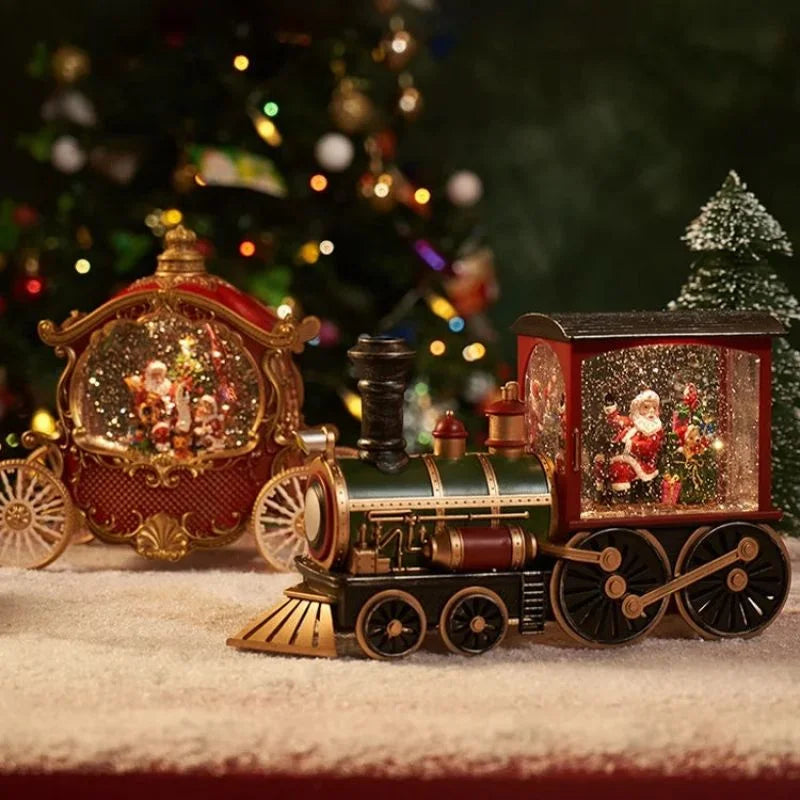 Kula szklana z Mikołajem i bałwanem na stół na Święta Bożego Narodzenia ChristmasFinds™🎄