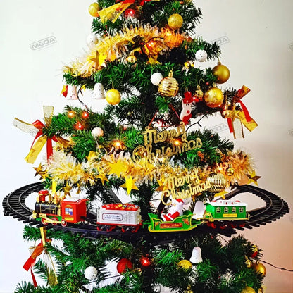 Kolejka elektryczna na baterie z dźwiękiem i światłem ChristmasFinds™🎄