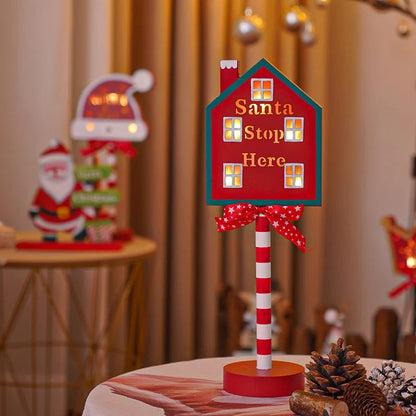 Lampka LED Santa Stop Here - dekoracja stołowa ChristmasFinds™🎄