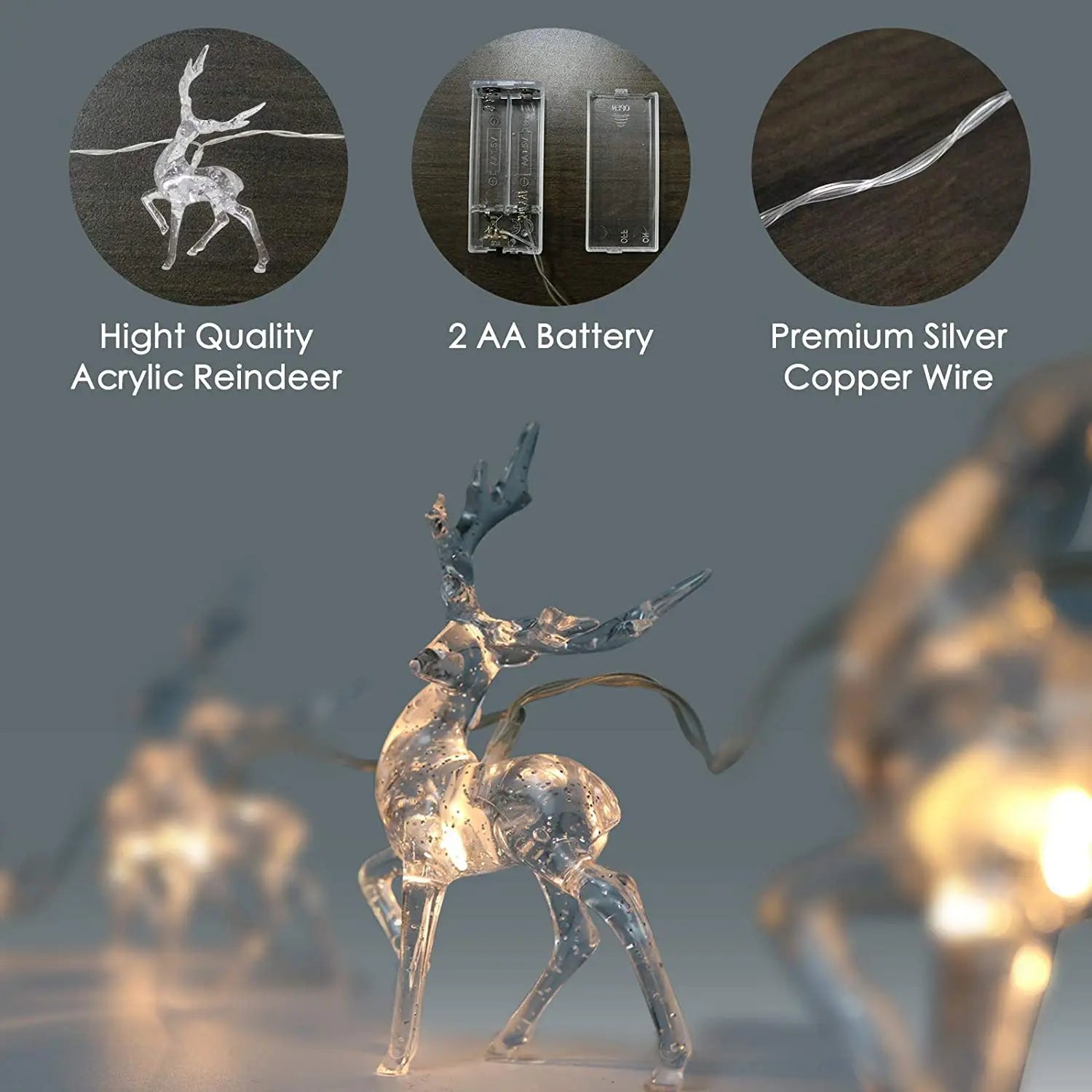 Girlanda LED 1.5M z reniferami do dekoracji ChristmasFinds™🎄