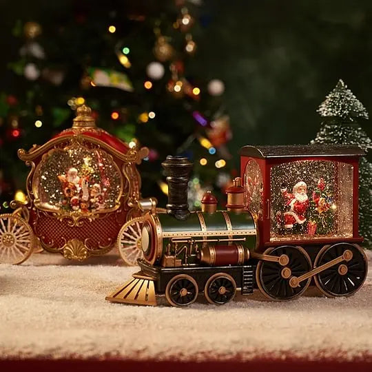 Kula szklana z Mikołajem i bałwanem na stół na Święta Bożego Narodzenia ChristmasFinds™🎄