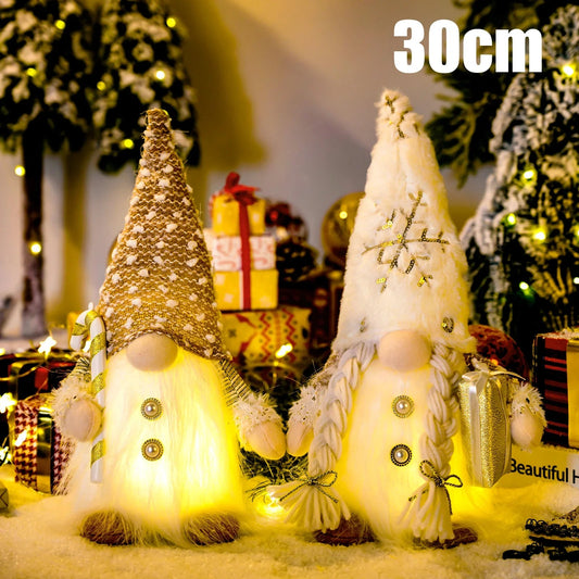 Świecący krasnal 30 cm - dekoracja świąteczna ChristmasFinds™🎄