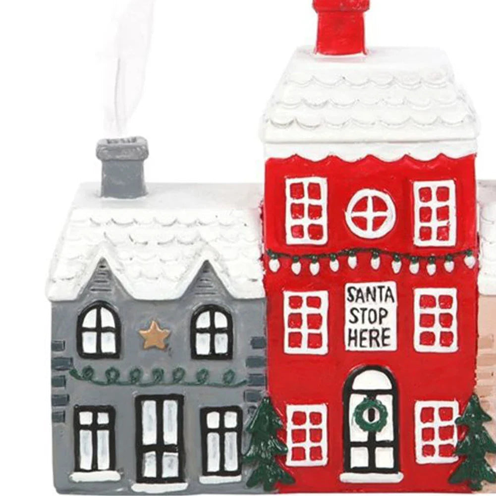 Zimowy kominek zapachowy w kształcie domku z żywicy ChristmasFinds™🎄