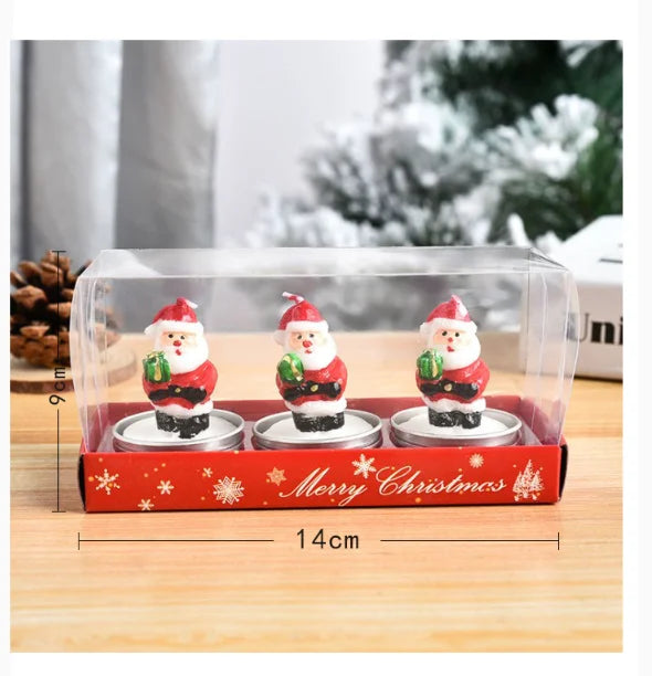 Zestaw świec świątecznych: Mikołaj, bałwan, choinka ChristmasFinds™🎄