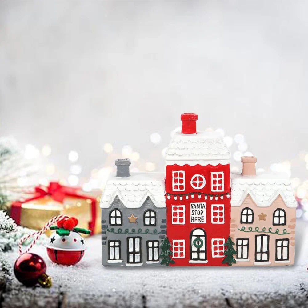 Zimowy kominek zapachowy w kształcie domku z żywicy ChristmasFinds™🎄