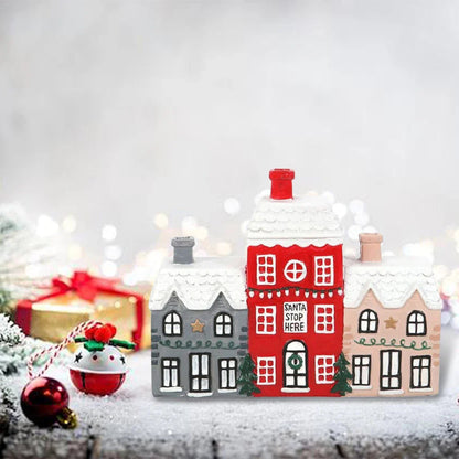 Zimowy kominek zapachowy w kształcie domku z żywicy ChristmasFinds™🎄