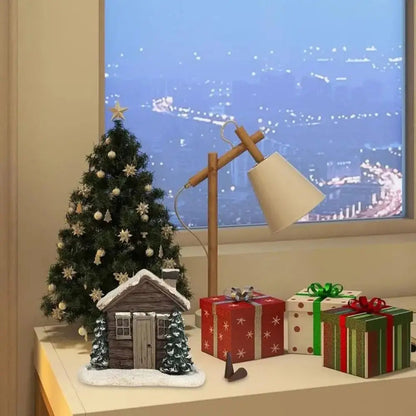 Rustykalny kominek zapachowy w kształcie domku z kominem na stół ChristmasFinds™🎄