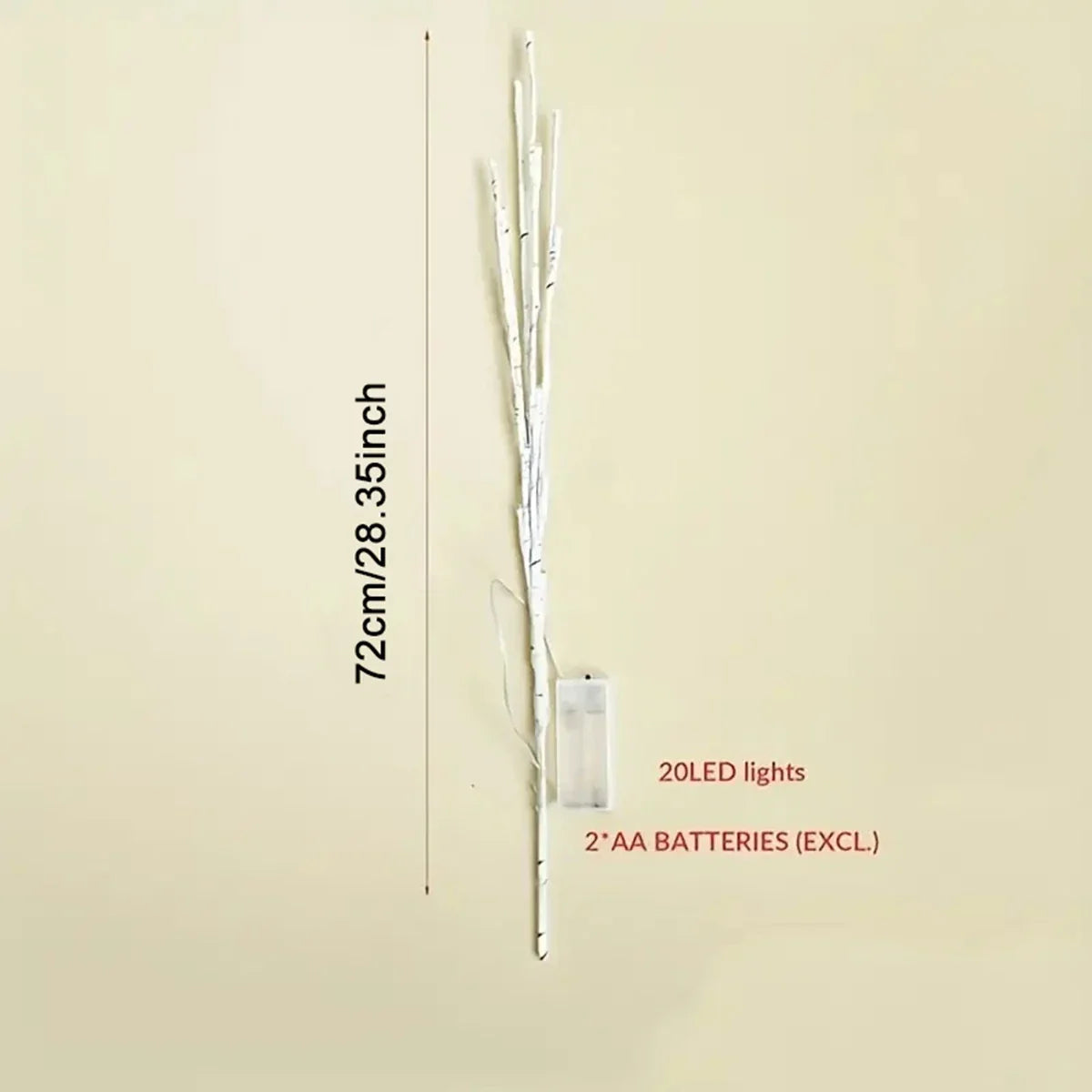 Gałąź LED z brzozy na baterie do dekoracji ChristmasFinds™🎄