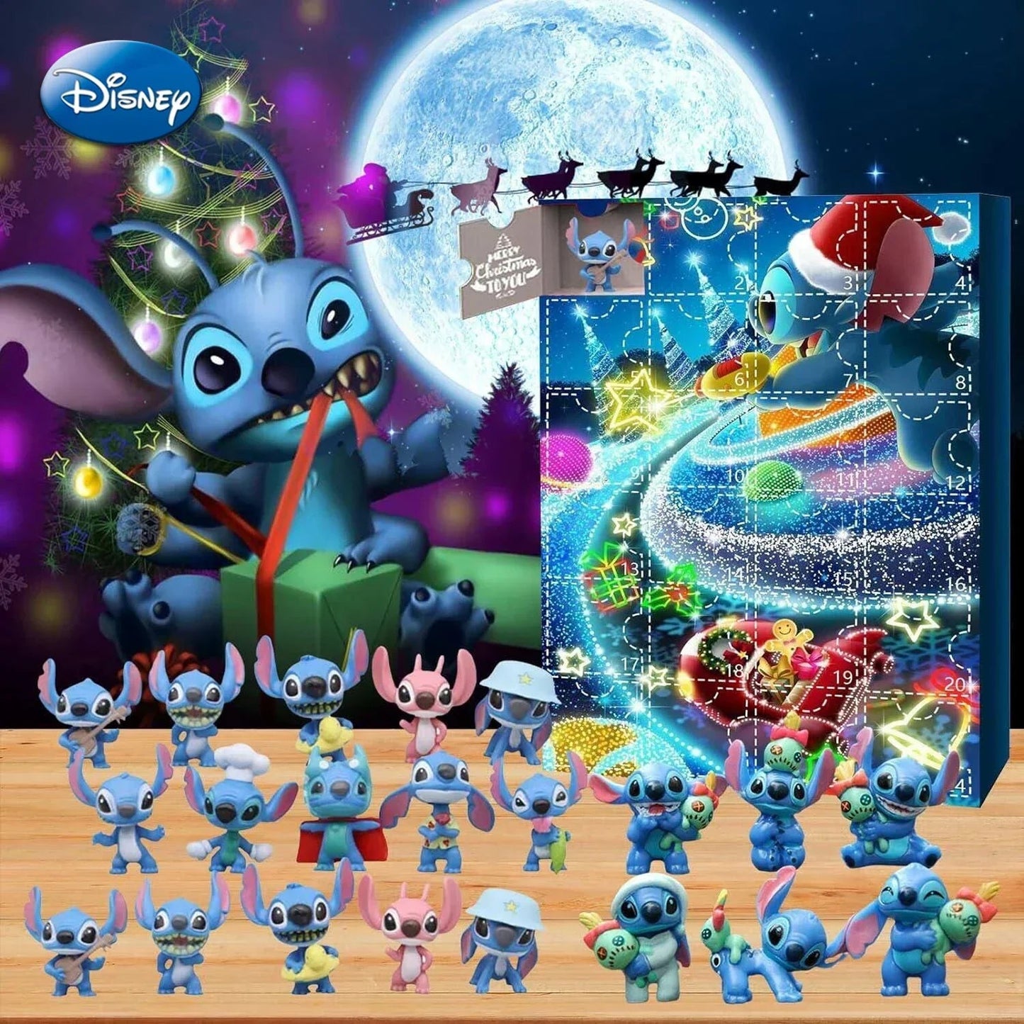 Kalendarz adwentowy Lilo i Stitch z figurkami ChristmasFinds™🎄
